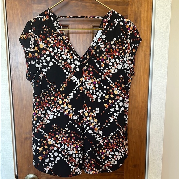 DR2 Blouse Tunic Abstract Print on Black | M - Picture 1 of 7